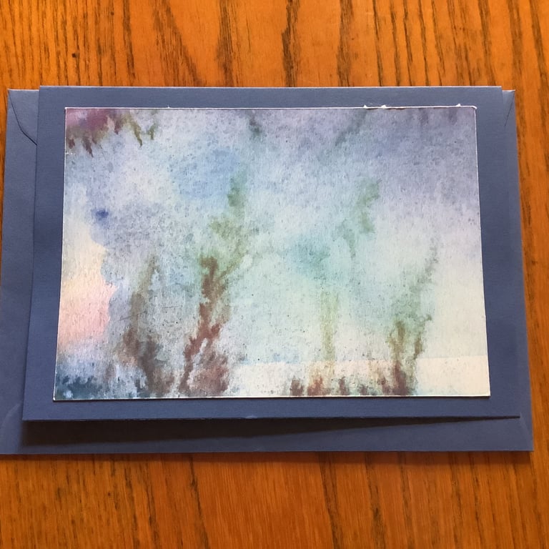 Handmade photo card of original art, 'Watery Abstract'