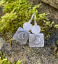 Oxidised sterling silver and moonstone crescent moon earrings