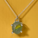 beach found marble pendant in organic silver setting