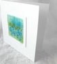 HAND EMBROIDERED GREETINGS CARD FORGET ME NOTS - Image 3