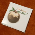 Whimsical Pudding Time Christmas Card - 13cm Square - Blank Inside for Personali
