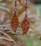 Hammered Copper Leaf Earrings