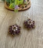 Big purple flower earrings  - Image 2