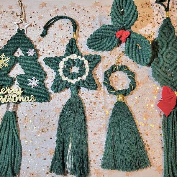 Macrame Christmas Hanging Decor Box