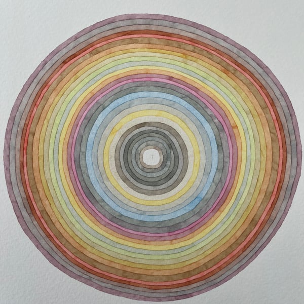 Rainbow eclipse 2 original watercolour painting 