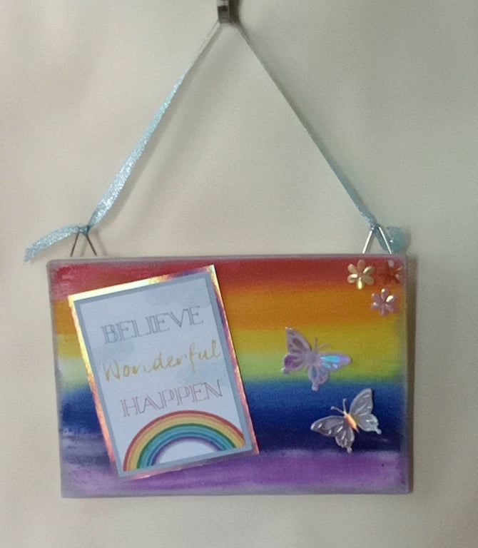 Mixed media canvas sign. Always Believe 
