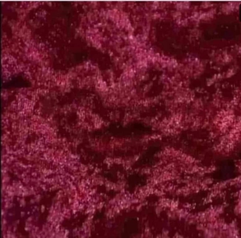 crushed velvet fabric material stretch soft burgandy wine dark red 1 metre