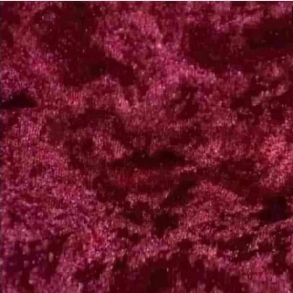 crushed velvet fabric material stretch soft burgandy wine dark red 1 metre