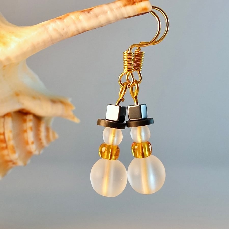 Snowman Earrings Christmas Jewellery, Stocking Filler, Secret Santa Gift For Her