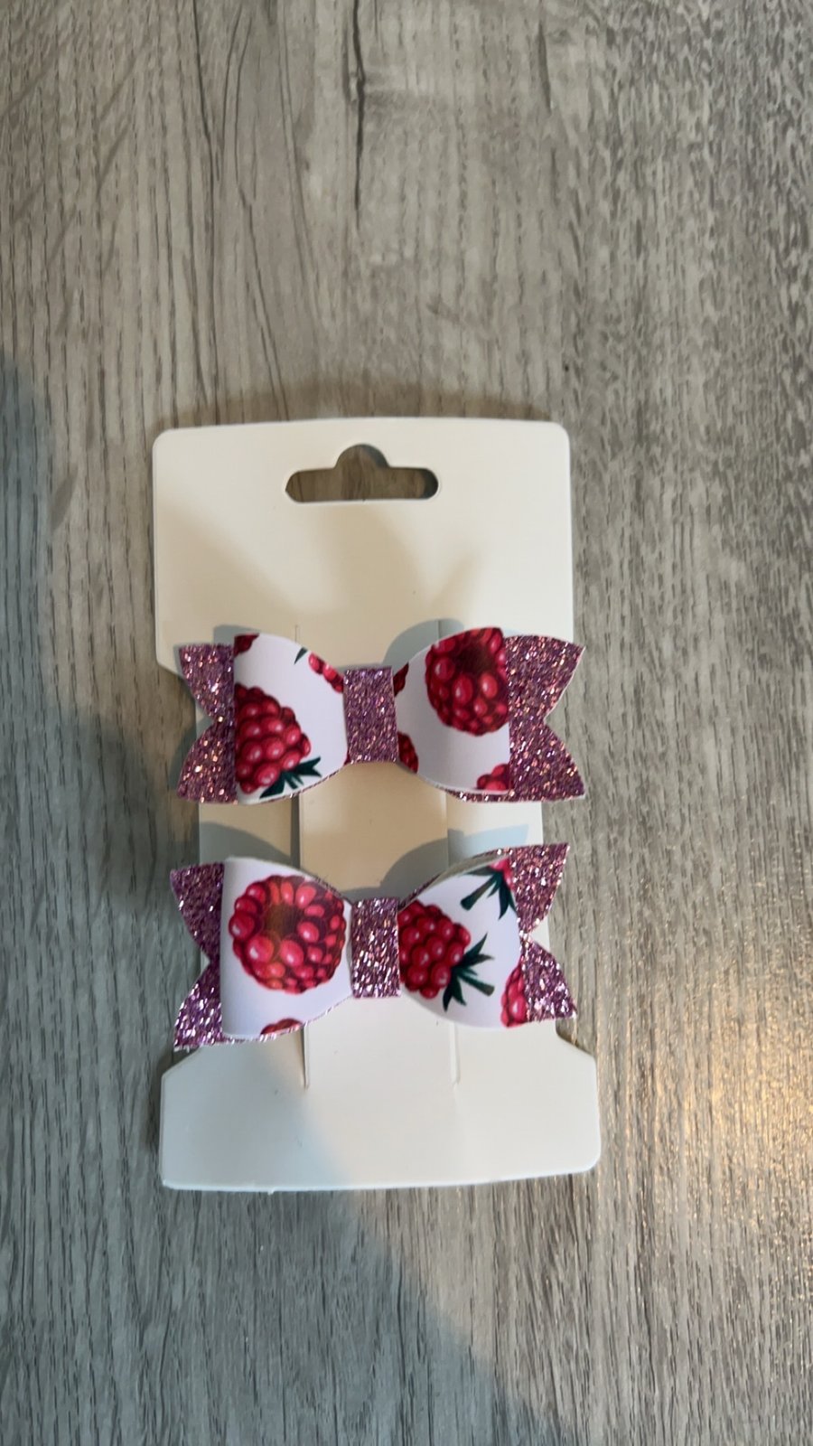 sparkle pink raspberry hair clip bow - set of 2