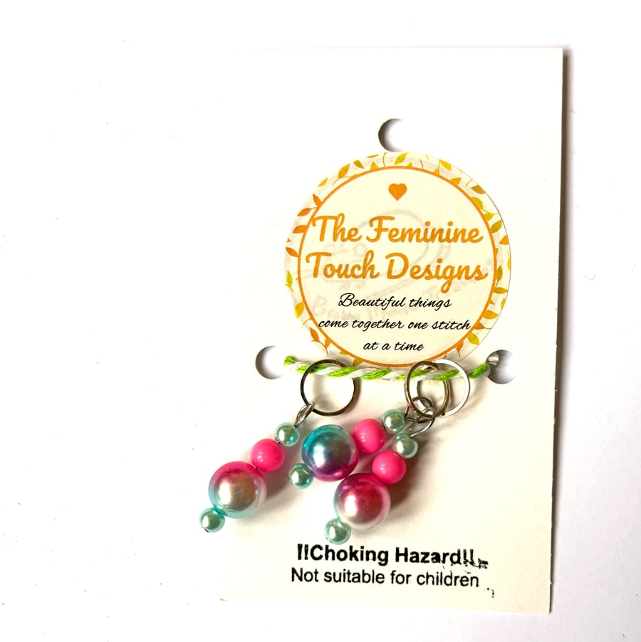 Danglng baubles stitch markers with rings - set of 3