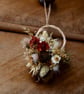 Mini Dark orange and Red dried flower wreath