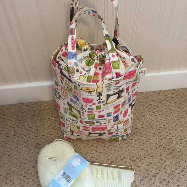 Project bag, Craft bag, Knitting and Sewing