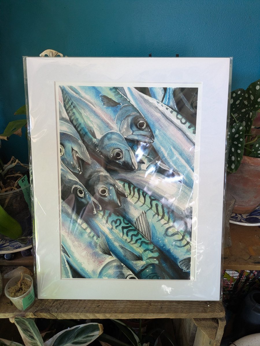 The Mackerel, A4 Fine Art Print, Contemporary Food Art