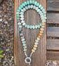 Amazonite & Jasper Hand Knotted Beaded Gemstone Necklace - Image 7