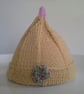 Hand Knitted Baby Girl's  Pure 'Jeager' Merino Wool Shoes & Hat Set 3-6 months  - Image 3