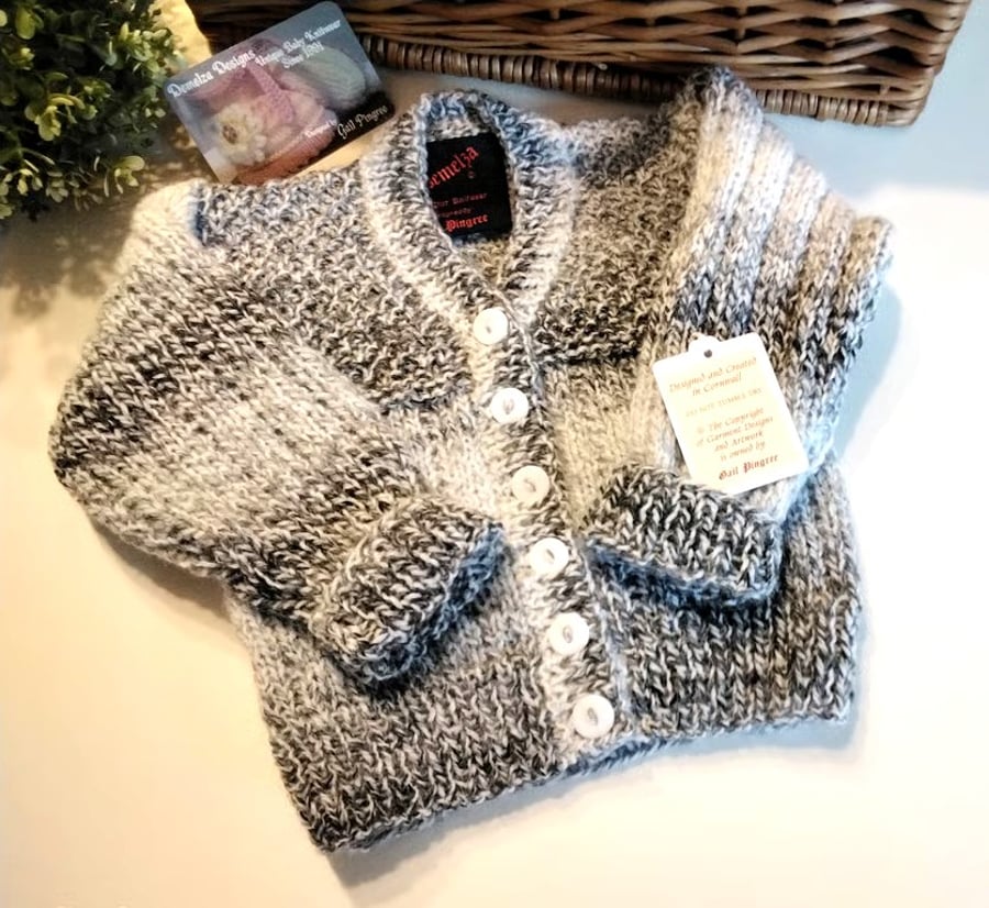 Designer Baby Boy's Super Soft Hand Knitted Cardigan  6 - 12 months size