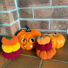 Crochet pumpkin stack