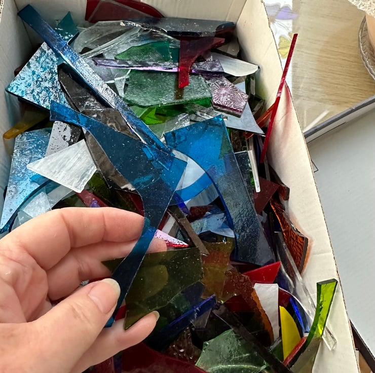 Stained Glass Glass Offcuts suitable for mosaic Folksy