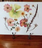 Handmade Pressed Flowers. Original Design. Unframed A4 size.