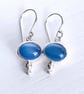 Colourful Blue Onyx and Sterling Silver Drop Earrings - Image 2