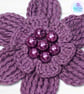 Crochet mauve flower brooch, crochet flower pin, flower brooch - Image 6