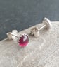 Garnet stud earrings, January birthstone earrings, Red gemstone - Image 4