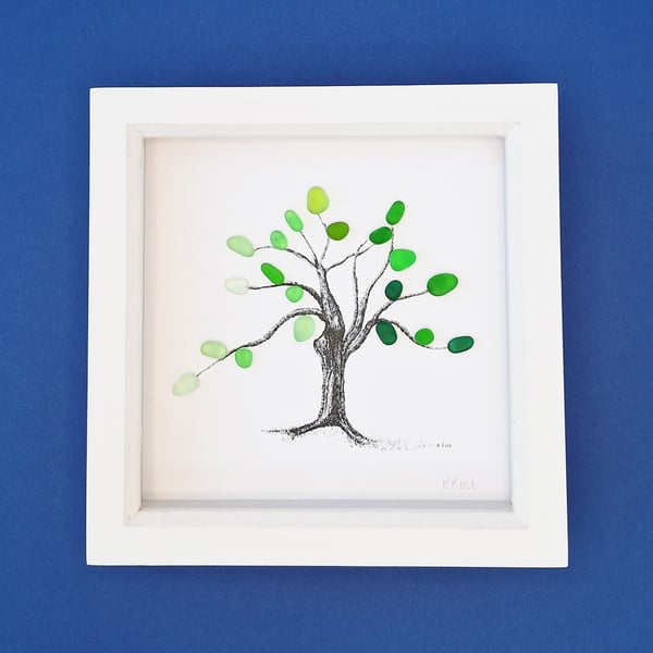 Sea Glass Tree Art: Handmade Home Decor Tree
