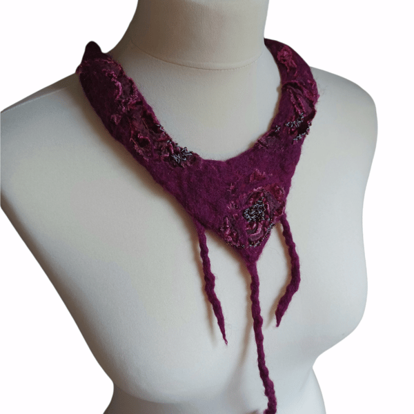 Felt and bead necklace.