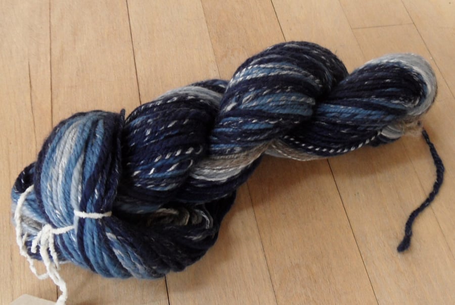 Hand Spun Yarn - Blue-Stone Gradient