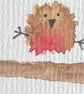 Original Hand-Painted Robins Dancing on Branches Christmas Card