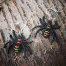 Stripy Spider Macrame Earrings 