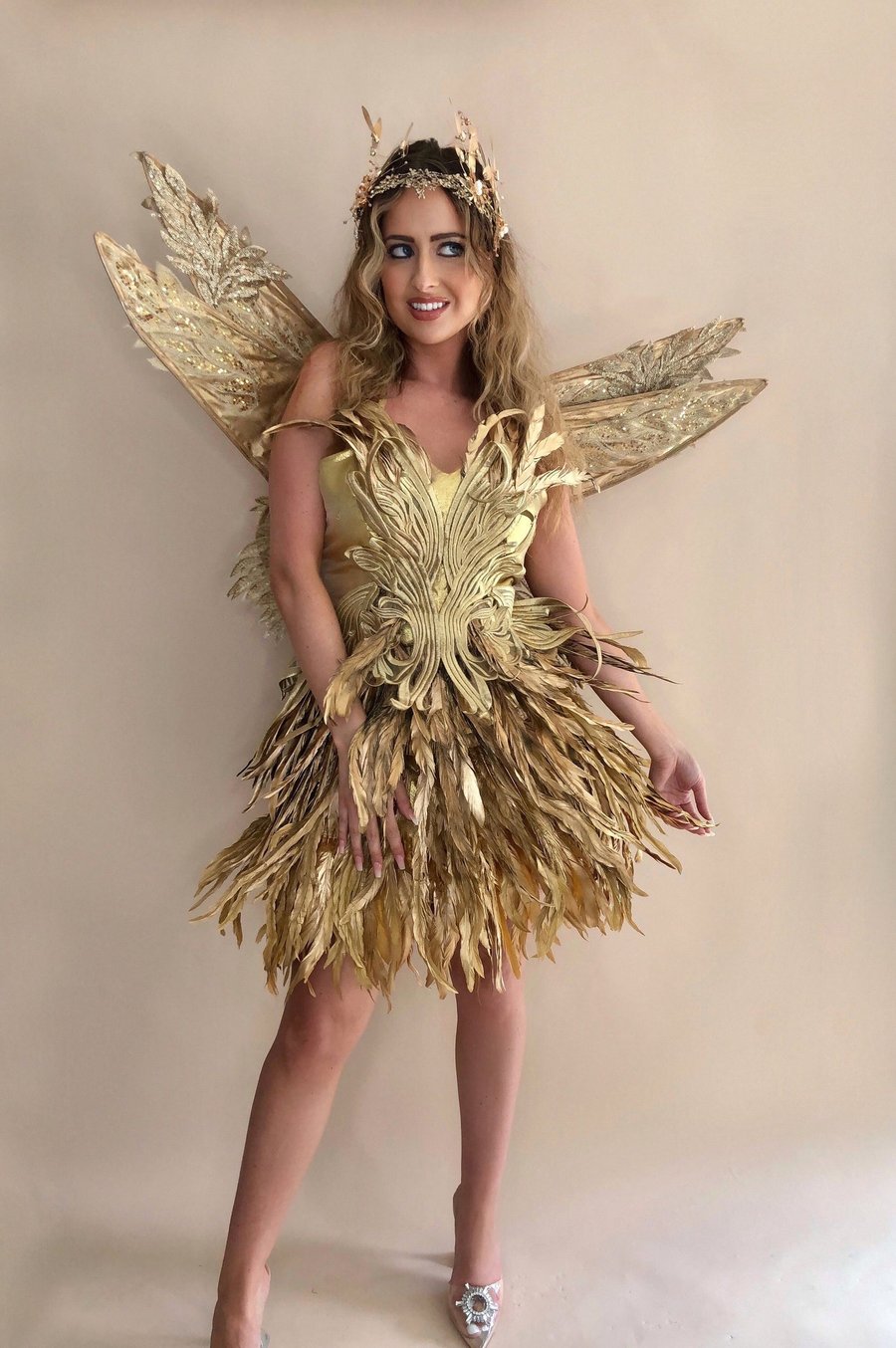 Gold Feather Forest Fairy Costume – Handmade in Liverpool