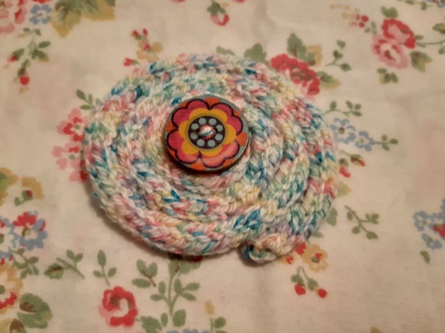 Multicoloured Spiral Brooch