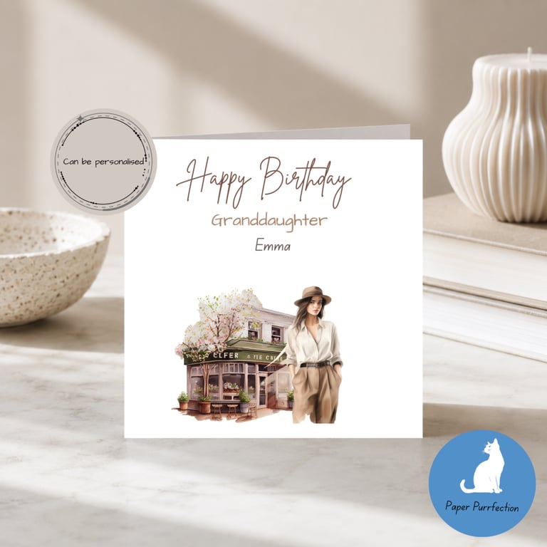 Personalised Happy Birthday Granddaughter Card