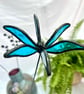 Stained Glass Flower - Handmade 3D Blue Clematis