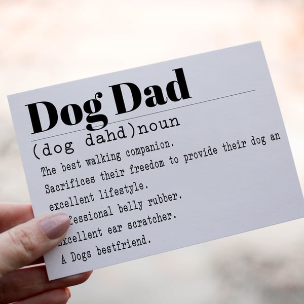 Dog Dad Birthday Card, Dad Birthday Card, Dog Dad Birthday Card, Daddy Greeting 