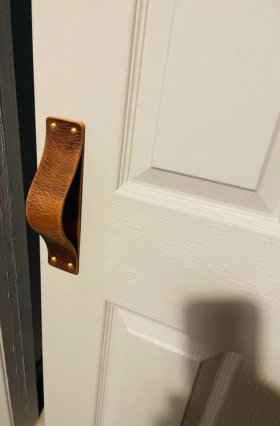 Thick Leather door handle leather genuine leather. Direct Screw In. Barn Door. S