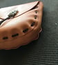 Peach Coloured Leather Medieval Style Pouch with Celtic Knot Closure - Image 4