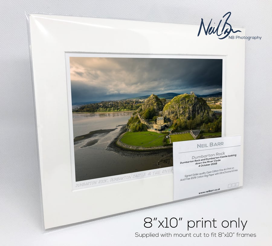 Dumbarton Rock & Castle, Firth of Clyde - A5 (10" x 8") Unframed Print