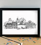 Cleethorpes Landmarks Skyline Art Print - Image 3