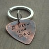 I Pick You Dad Personalised Hand Stamped Copper Guitar Pick