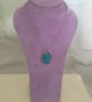 Handcrafted Azure Oval Pendant    - Image 4