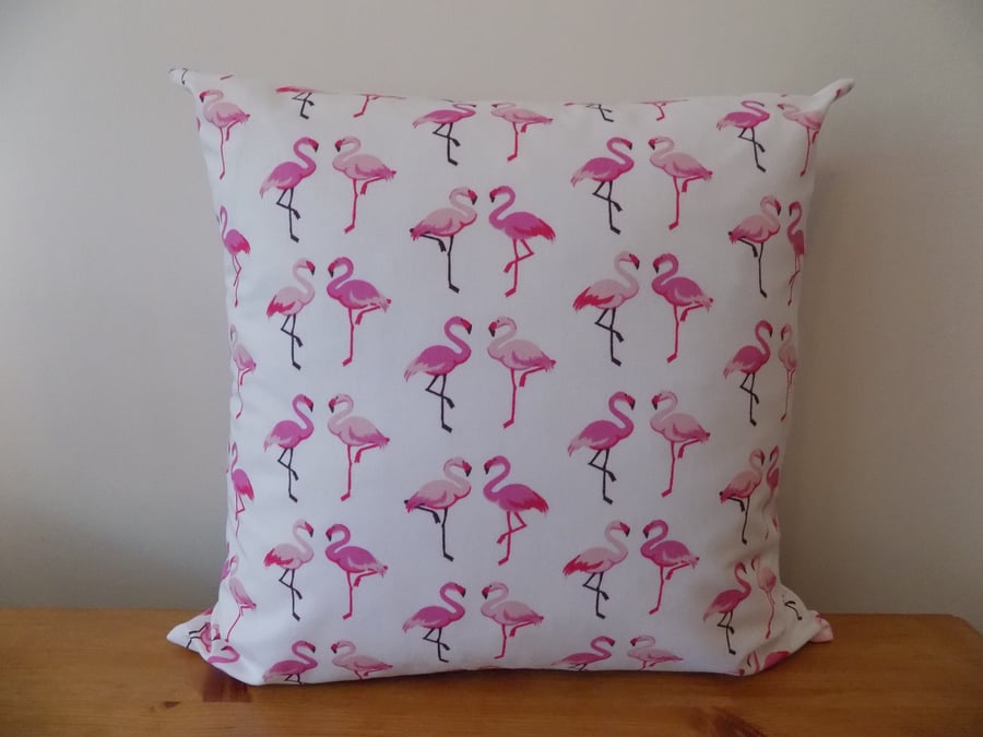 'Pink Flamingos' Cushion Cover Decorative Throw Pillow 16" 