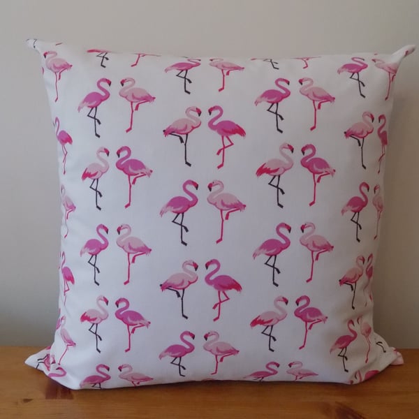 'Pink Flamingos' Cushion Cover Decorative Throw Pillow 16" 