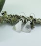 Earrings, Sterling Silver Patterned Triangle Droppers - Image 1