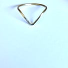 Gold Tone Solid Brass Chevron Rings - Sizes K - V