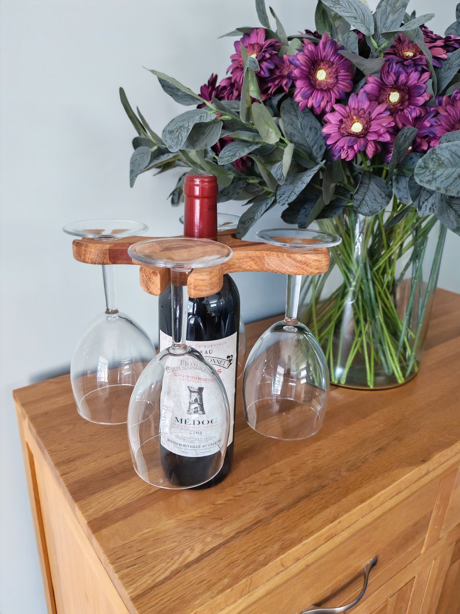Wooden 4 Wine Glass Holder