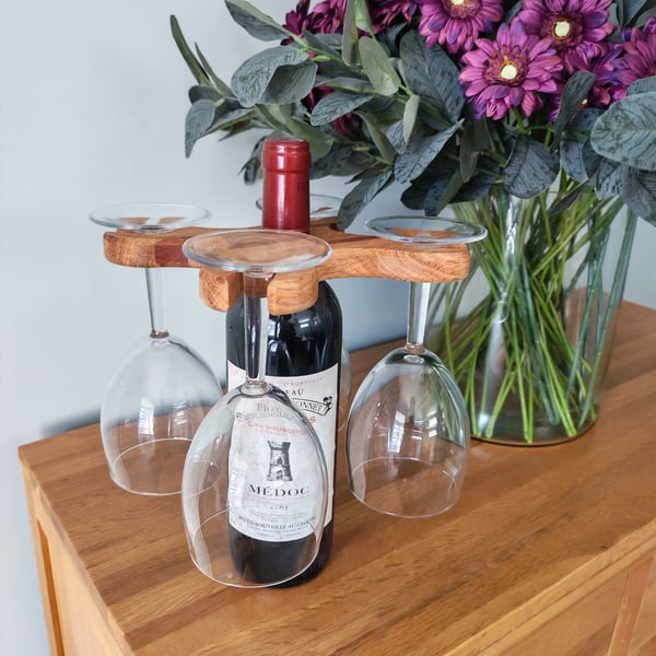 Wooden 4 Wine Glass Holder