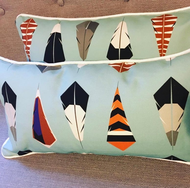Feather Print Cushion